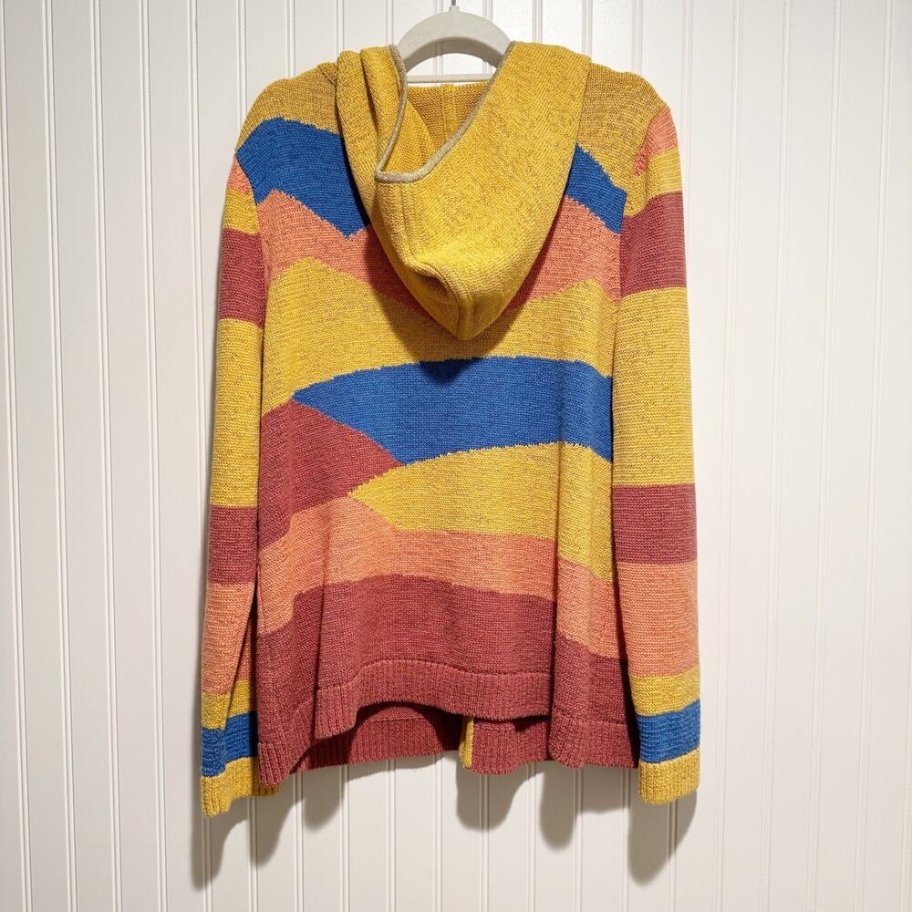 Soft Surroundings Southwestern Knit Zip Up Hooded Cardigan Sweater Size Large - Picture 8 of 8